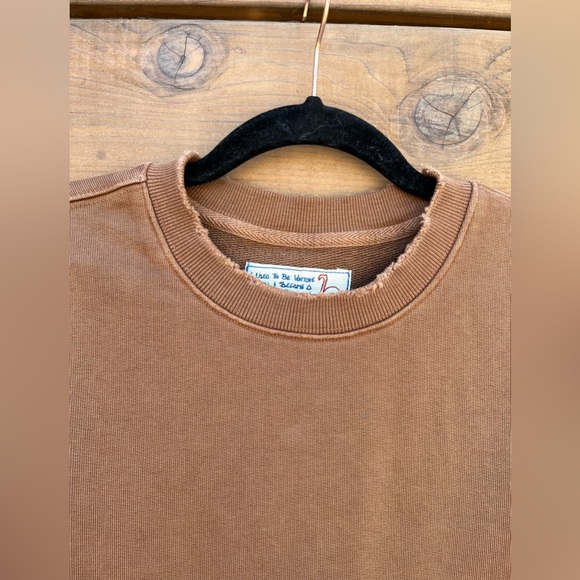 NWT Sandrine Rose x Free people Burnt Color sweatshirt, mid weight, Size Small - Picture 2 of 10